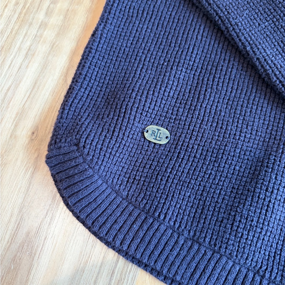 Lauren Ralph Lauren Brown Waffle Knit Cowl Neck Cozy Luxe Sweater L - Picture 3 of 7